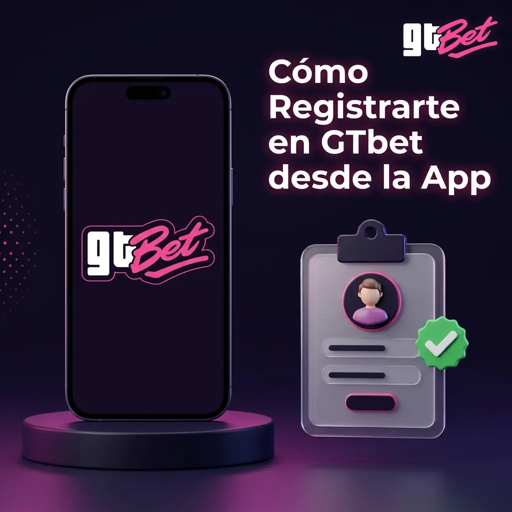 Formulario de registro de GTbet en la app, con campos para datos personales y verificación por SMS.